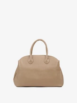 Beżowa Trzykomorowa Torebka Shopper z Dwoma Rączkami i Paskiem Arivire kassandra