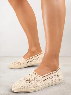 Beżowe Ażurowe Espadryle na Podeszwie z Plecionki Satisfyinglys Ballada