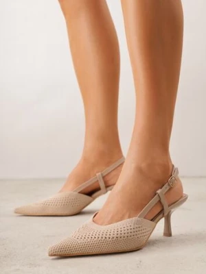 Beżowe Ażurowe Sandały na Szpilce Slingback Erilise sergio todzi