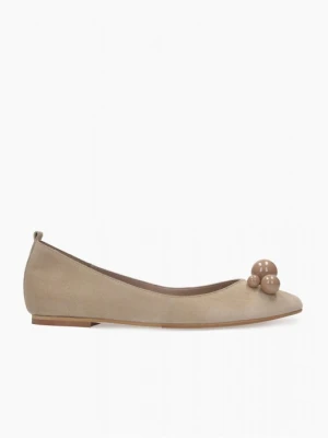 Beżowe baleriny damskie 7mil