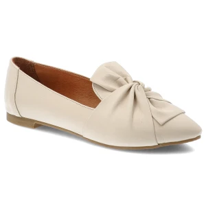 Beżowe Baleriny Ravini Eleganckie Obuwie Damskie