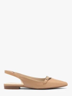Beżowe baleriny slingback RYŁKO