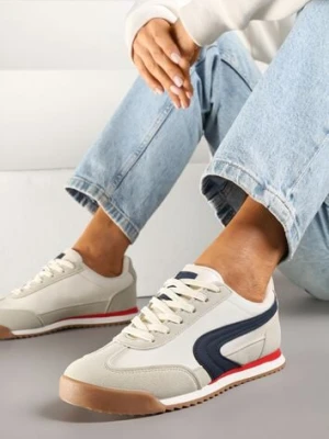 Beżowo-Szare Basicowe Sneakersy Ellimira