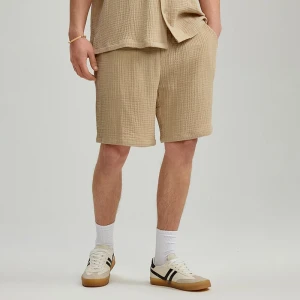 Beżowe bawełniane szorty muślinowe House