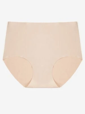 Beżowe Bezszwowe Majtki Figi High Waist Dolevia