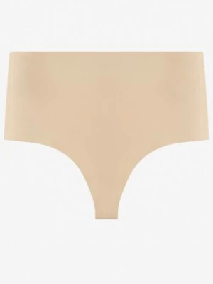 Beżowe Bezszwowe Majtki High Waist Kolunea