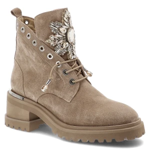 Beżowe Botki Alma En Pena Eleganckie Obuwie Damskie