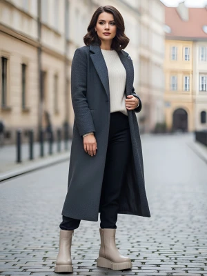 Beżowe Botki Armodo Stylowe Ocieplane Obuwie Damskie