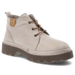 Beżowe Botki Artiker Stylowe Obuwie Damskie