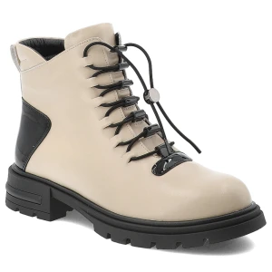 Beżowe Botki Artiker Wygodne Obuwie Damskie