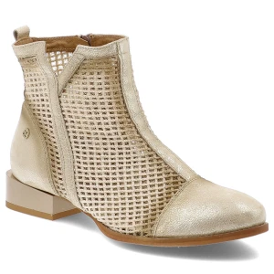 Beżowe Botki Maciejka Eleganckie Obuwie Damskie