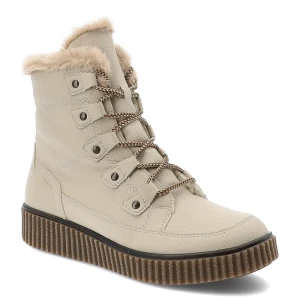 Beżowe Botki Rieker Ocieplane Obuwie Damskie