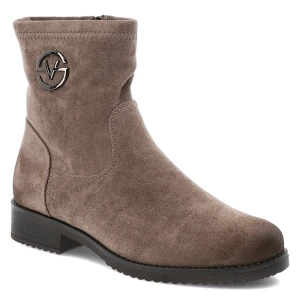 Beżowe Botki Vinceza Ocieplane Obuwie Damskie