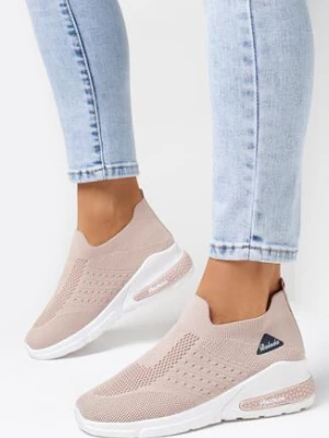 Beżowe Buty Sportowe Artista