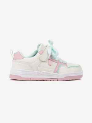 Beżowe Buty Sportowe z Ozdobnymi Sznurówkami na Grubej Podeszwie Sofisha