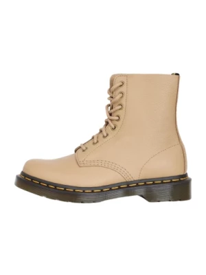 Beżowe Buty ze Skóry Savannah Tan Dr. Martens