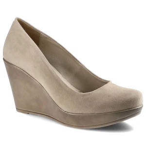 Beżowe Czółenka Karino Damskie Półbuty Na Koturnie