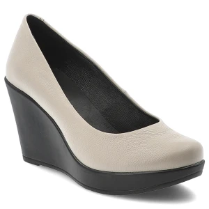 Beżowe Czółenka Karino Eleganckie Obuwie Damskie Na Koturnie