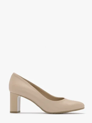 Beżowe czółenka na słupku Ryłko