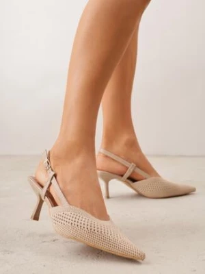 Beżowe Czółenka na Szpilce z Odkrytą Piętą i Ażurową Cholewką Erifera sergio todzi