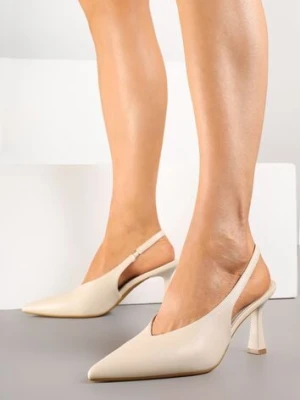 Beżowe Czółenka Sandały Vices na Szpilce Slingback Kolliva