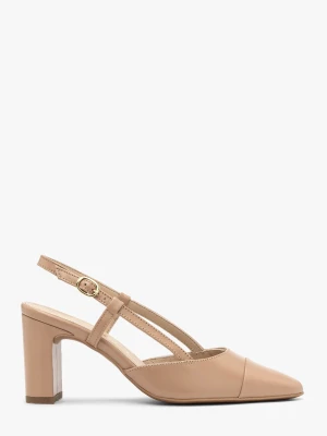 Beżowe czółenka typu slingback EVELYN Ryłko