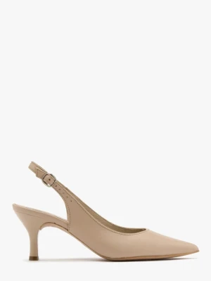 Beżowe czółenka typu slingback Ryłko