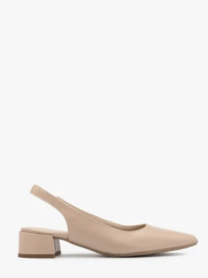 Beżowe czółenka z otwartą piętą Ryłko