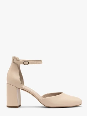 Beżowe czółenka z paskiem wokół kostki Ryłko