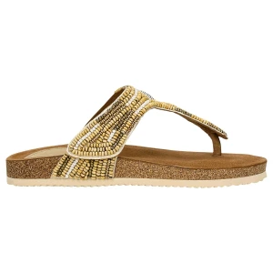 Beżowe japonki w stylu boho 74128-14 Wojas