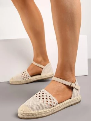 Zdjęcie produktu Beżowe Espadryle na Plecionej Podeszwie z Ozdobnymi Wycięciami Julista