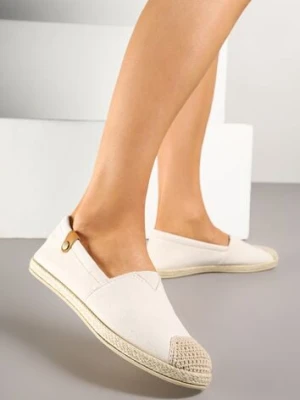 Beżowe Espadryle z Elastyczną Wstawką Zdobione Plecionką Kinellis ballada