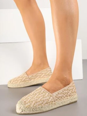 Beżowe Espadryle z Ozdobną Plecionką Nimilithae super mode