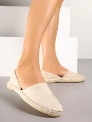 Beżowe Espadryle z Plecionką i Wyciętą Cholewką Prommea bellucci