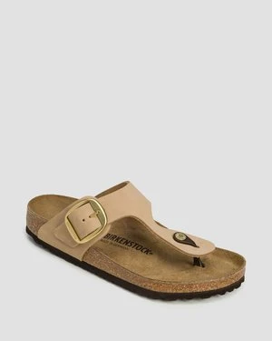 Beżowe Japonki Damskie Birkenstock Gizeh Big Buckle Lenb Regular