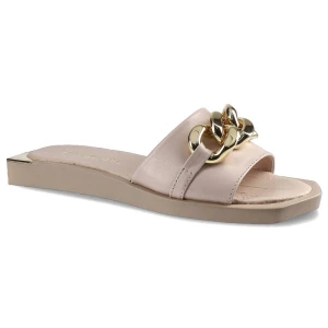 Beżowe Klapki Chebello Obuwie Damskie Buty Na Lato