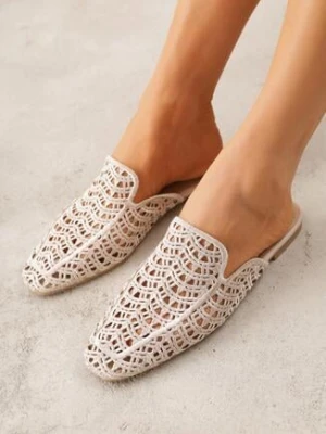 Beżowe Klapki Mule z Ażurową Cholewką Szydełkową Civeza ideal