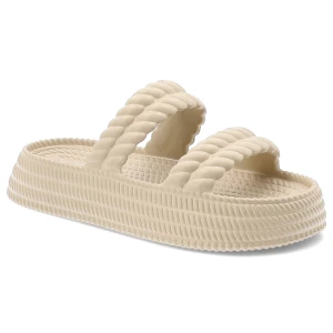 Beżowe Klapki S.Barski Modne Obuwie Damskie