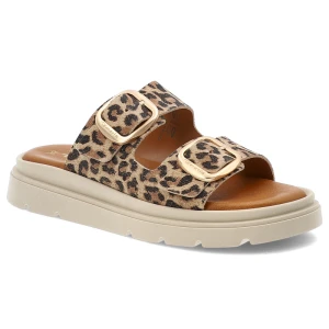 Zdjęcie produktu Beżowe Klapki Tamaris Eleganckie Obuwie Damskie Leopard