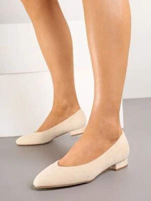 Beżowe Klasyczne Czółenka na Płaskiej Podeszwie Dolistana