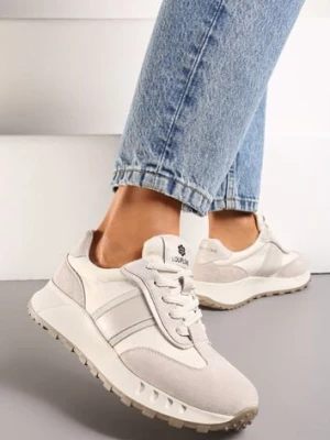 Zdjęcie produktu Beżowe Klasyczne Sneakersy ze Skóry Naturalnej Goteria