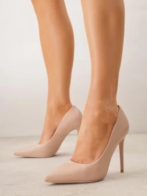 Beżowe Klasyczne Szpilki VICES o Gładkim Wykończeniu Selimya