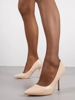 Beżowe Klasyczne Szpilki Vices ze Skórzaną Wkładką Mivra