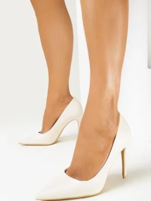 Beżowe Klasyczne Szpilki z Ekoskóry Bliggore