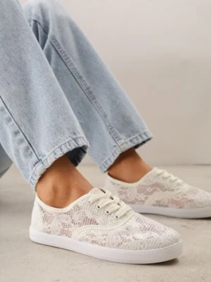 Beżowe Koronkowe Tenisówki Taralita ballada