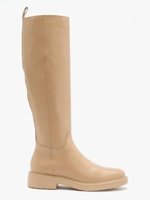 Beżowe kozaki z wąską cholewką Bravo Moda