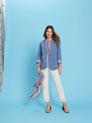 Beżowe lniano-bawełniane spodnie damskie Lisa Straight - Boho Beauty Olsen