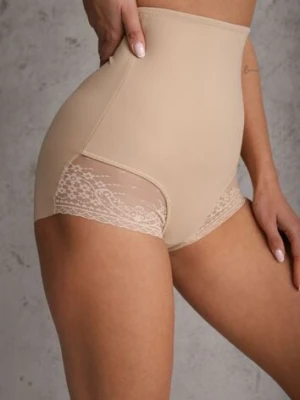 Beżowe Majtki Modelujące High Waist Emiree han