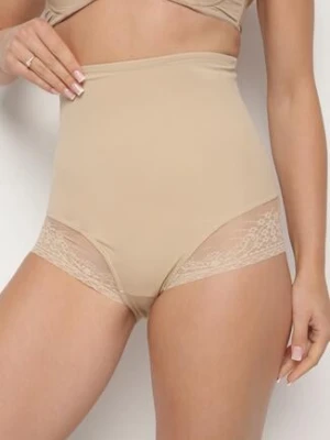 Beżowe Majtki Modelujące z Wysokim Stanem Elinee han