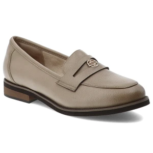 Beżowe Mokasyny Cambell Klasyczne Obuwie Damskie